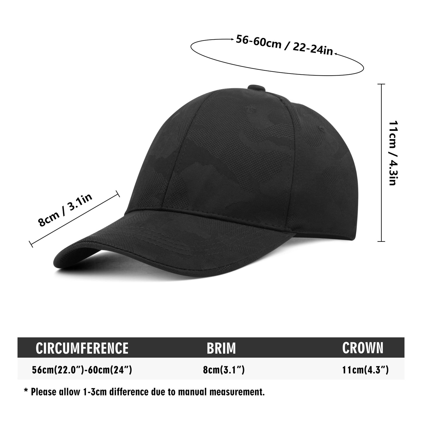 Embroidered Sports Camo Caps