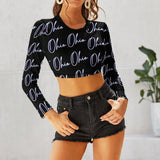 Women's Long Sleeve Crop Top